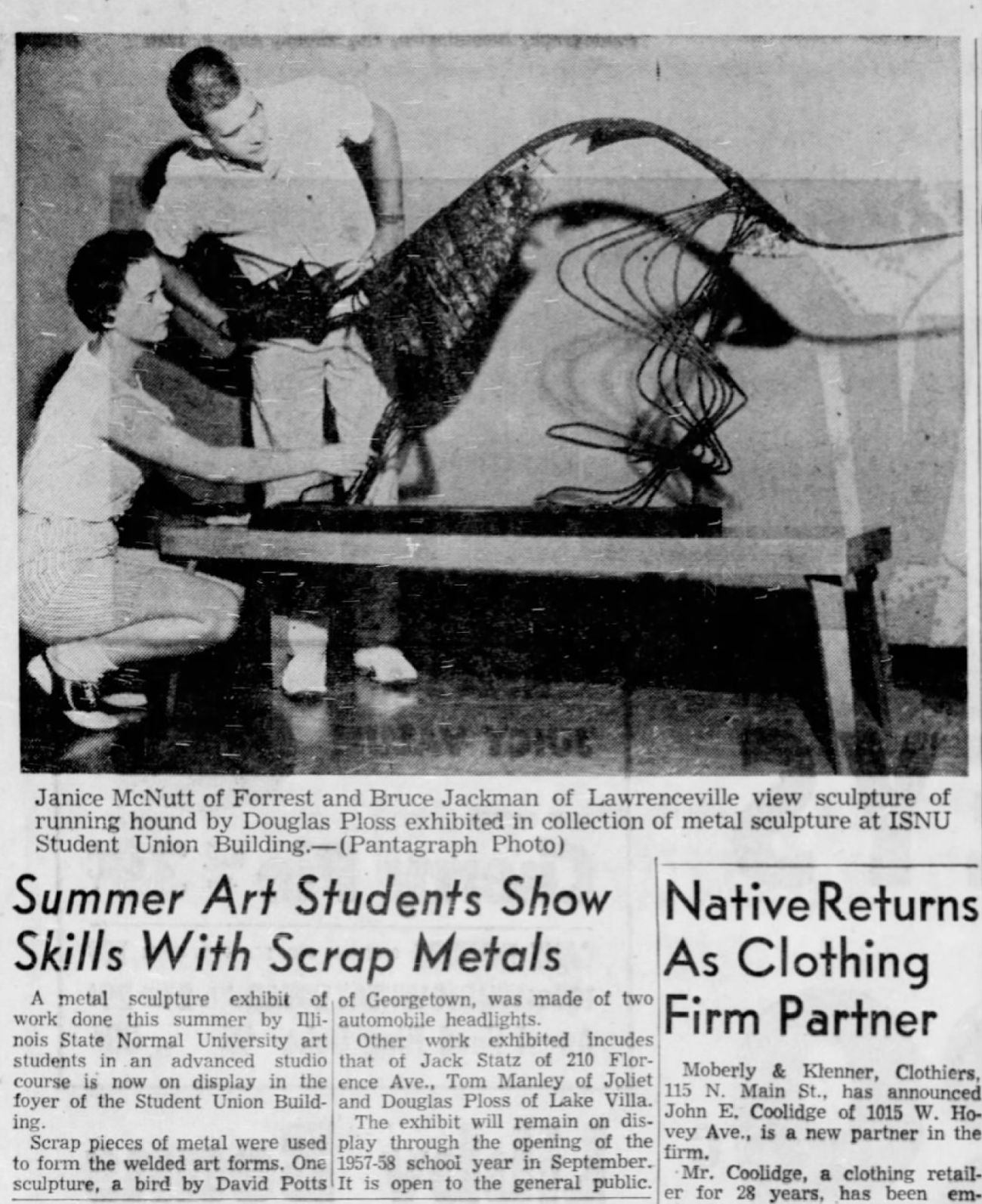 Summer art students show skills with scrap metals